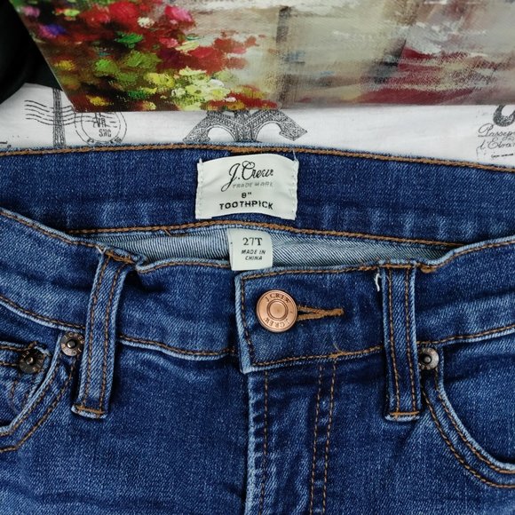 J. Crew 8" Toothpick Jean in Vista Wash Size 27T - Picture 7 of 16